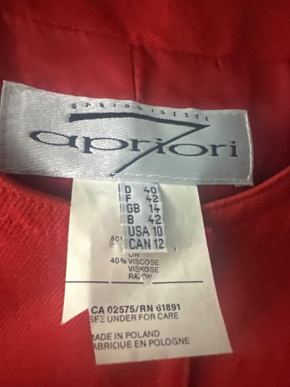 Apriori USA Women’s 10 Flax Linen Blend Blazer Boxy Minimalist Coastal Chic - Picture 3 of 10